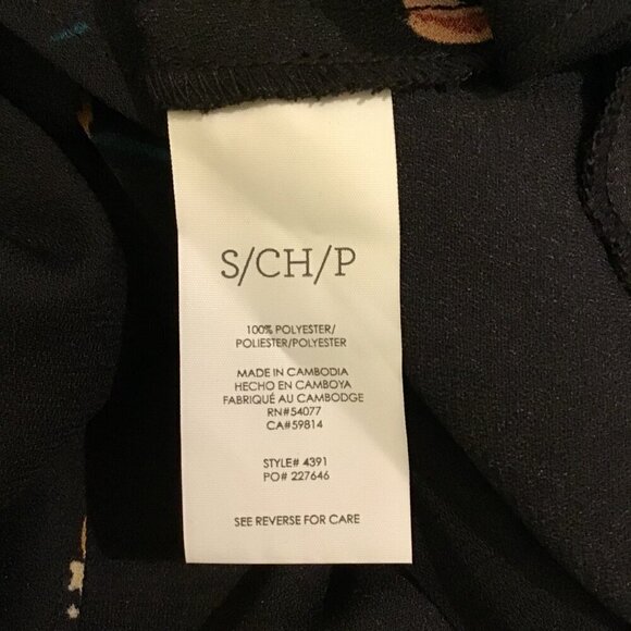 Cabi Divine Wrap Dress Small Floral Black Long Sleeve Midi - Picture 8 of 10